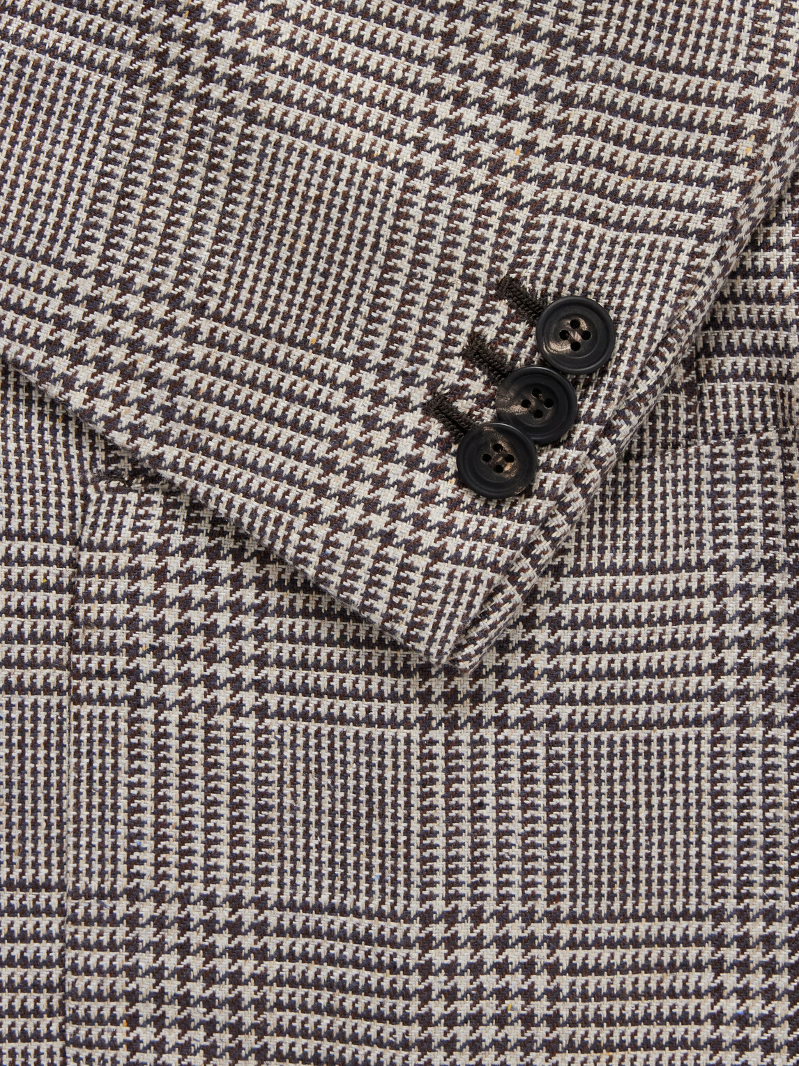 J. Mueser - Wavery Prince of Wales Silk Blazer - Brown