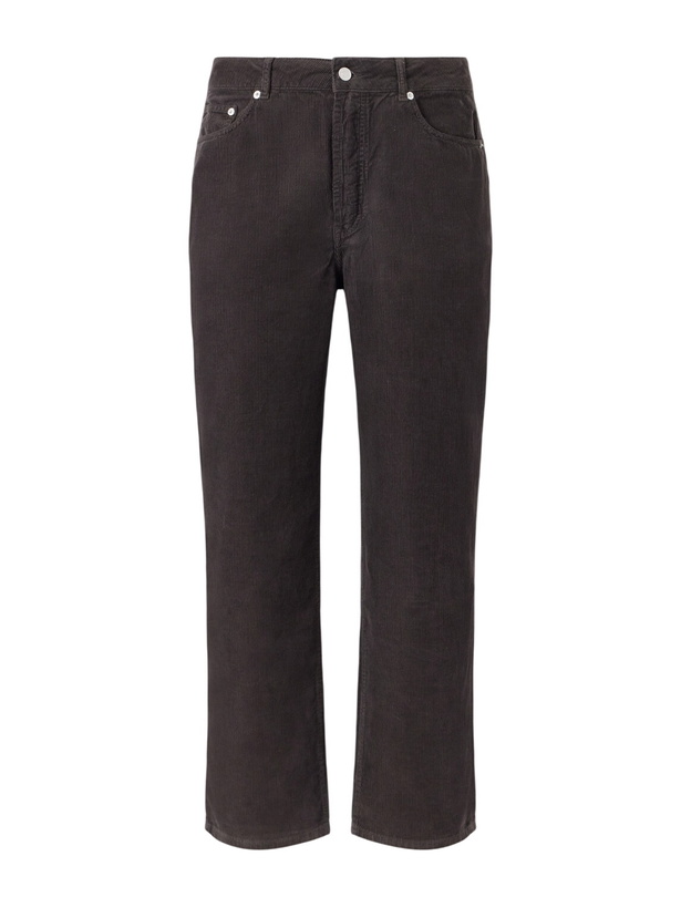 Photo: Officine Générale - Cotton-Corduroy Straight-Leg Jeans - Brown