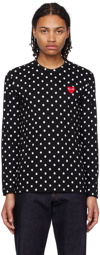 COMME des GARÇONS PLAY Black Polka Dot Long Sleeve T-Shirt