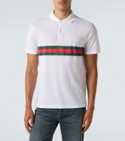 Gucci Web Stripe cotton jersey polo shirt