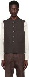 Taiga Takahashi Gray Stand Collar Vest