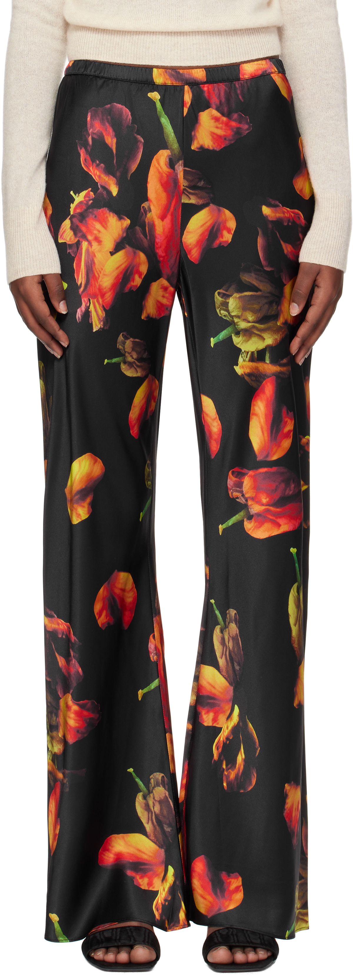 Silk Laundry Multicolor Bias Cut Lounge Pants