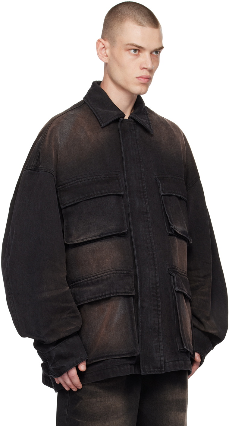 K Jeans | Black Faded Denim Denim Jacket | Size 20 main image 1
