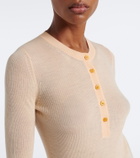 Chloé Ribbed-knit silk-trimmed wool Henley shirt