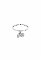 Diesel Stainless Steel Skull Charm Ring - Rings - Unisex - Silver