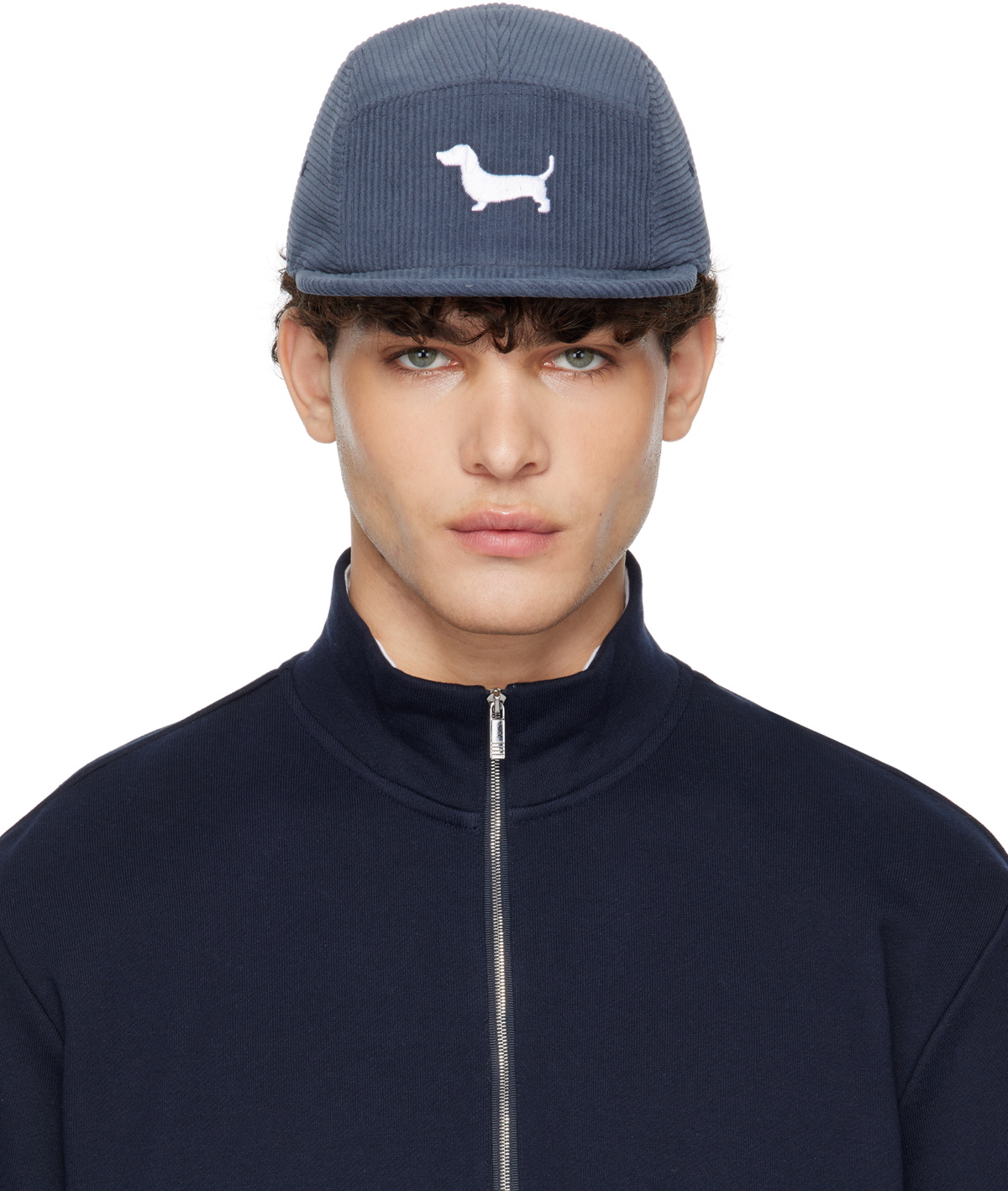 Thom Browne Blue 5-Panel Hector Corduroy Cap