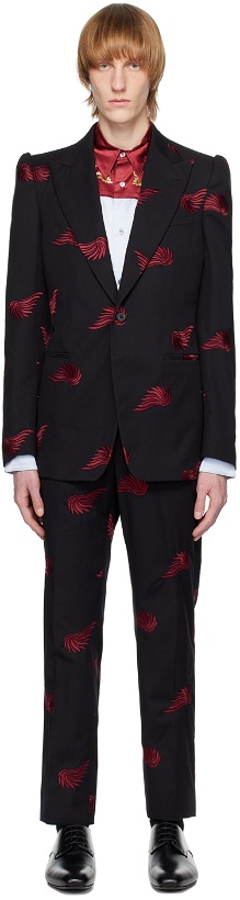 Photo: Dries Van Noten Black & Red Embroidered Suit