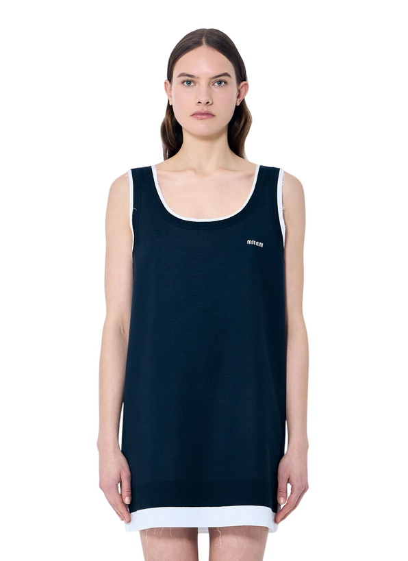 Photo: Miu Miu Knit And Poplin Mini Dress
