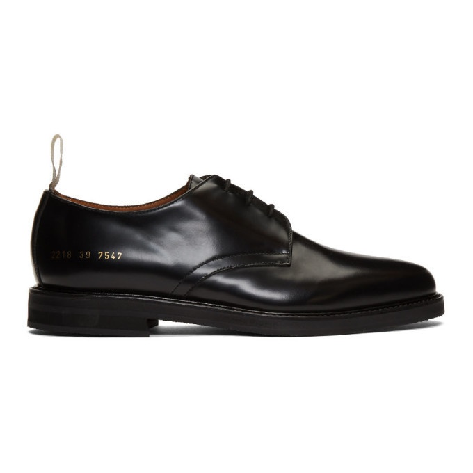 Photo: Common Projects Black Standard Lace-Up Derbys