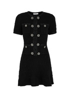 Self-portrait Embellished Bouclé Tweed Mini Dress Black