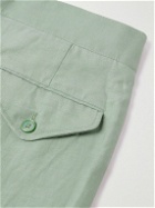 Ralph Lauren Purple label - Byron Straight-Leg Pleated Silk and Linen-Blend Shorts - Green