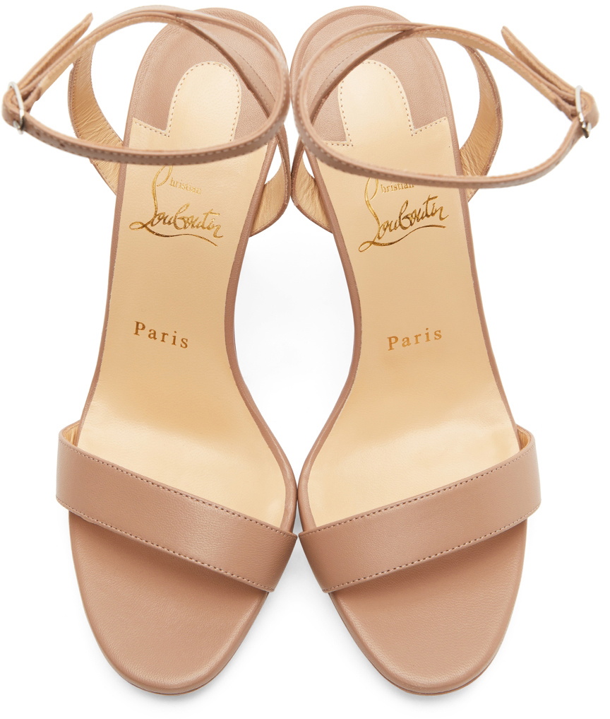 Christian Louboutin - Loubi Queen 120 Leather Sandals - Womens - Nude