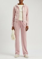 Juicy Couture Classic Robertson Hooded Velour Sweatshirt Light Pink