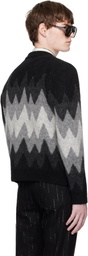 Ernest W. Baker Black & Gray Degrade Jacquard Cardigan