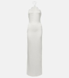 Oséree Bridal lace-trimmed satin maxi dress