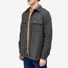 Norse Projects Men's Silas Wool Overshirt in Charcoal Melange