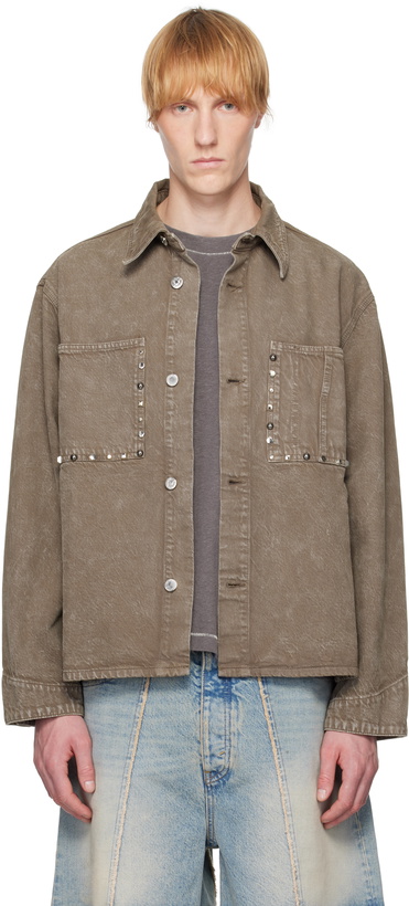 Photo: HOPE Brown Studded Denim Jacket