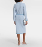 Tory Burch High-rise knitted cotton-blend midi skirt