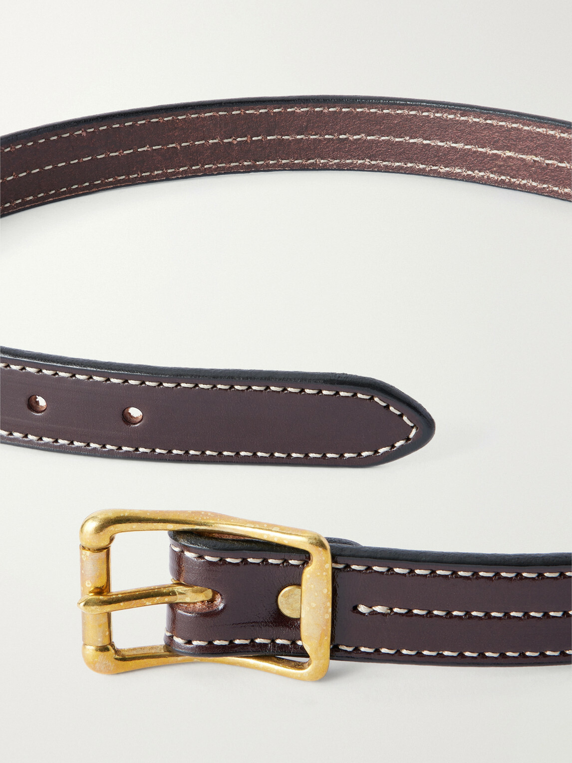 Yuketen - 2.5cm Leather Belt - Brown