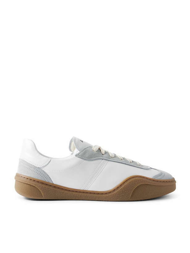 Photo: Acne Studios - Bars Low Suede-Trimmed Leather Sneakers - White