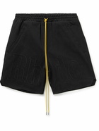 Rhude - Logo-Embroidered Cotton-Twill Drawstring Shorts - Black