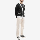 Maison Kitsuné Men's Baby Fox Patch Bicolor Classic Cardigan in Black