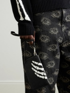 KAPITAL - Thumbs-Up Appliquéd Leather Pouch