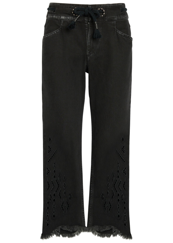 Photo: Isabel Marant Alison Cut-out Cropped Denim Jeans Black