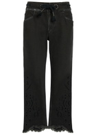 Isabel Marant Alison Cut-out Cropped Denim Jeans Black