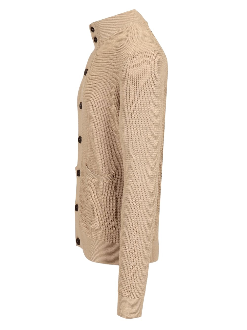 Ballantyne Rice Stitch Cotton Cardigan