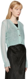 Acne Studios Blue Mohair Cropped Cardigan
