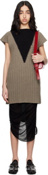 Kiko Kostadinov Brown & Black Dakota Vest Minidress