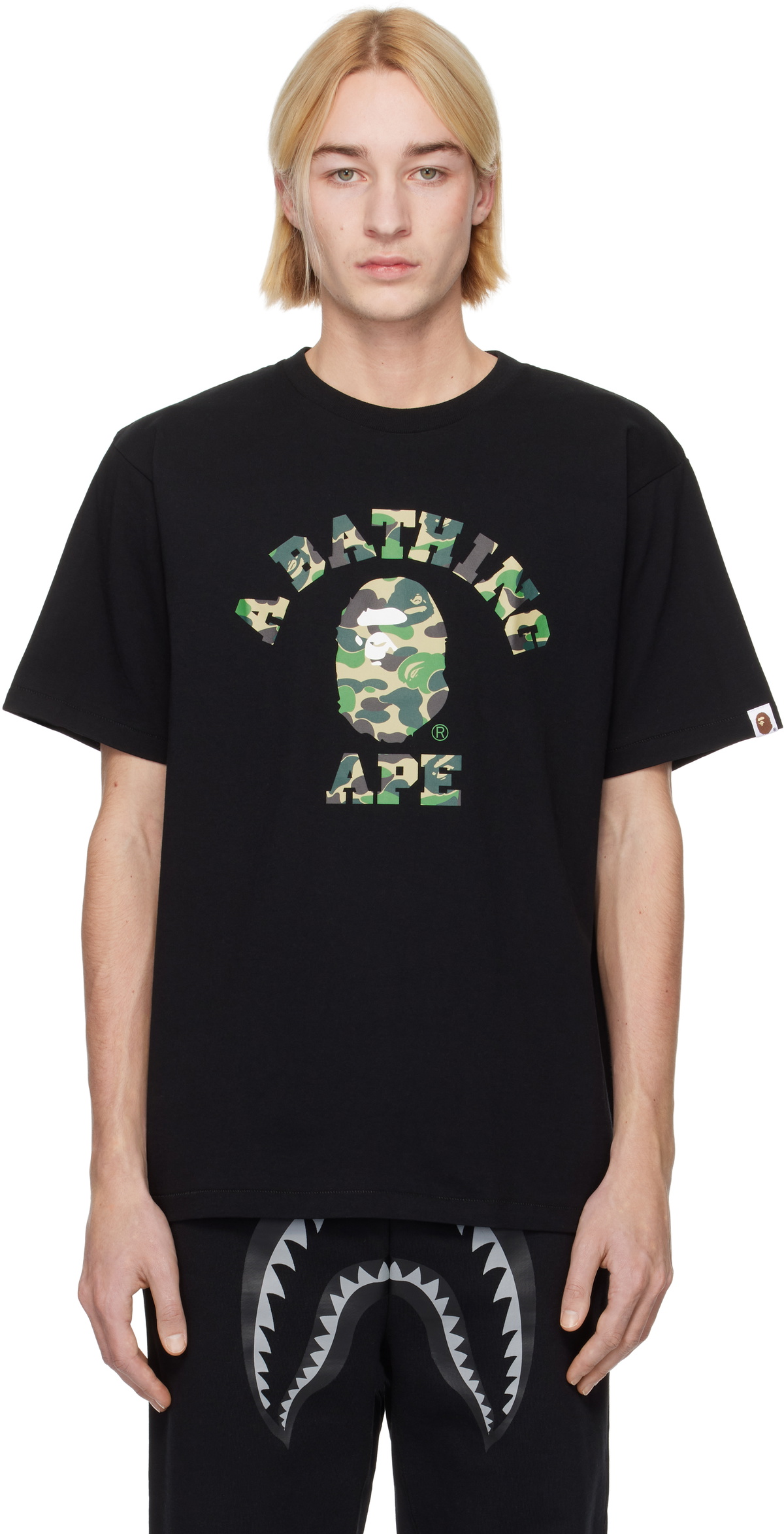 BAPE Black ABC Camo College T-shirt A Bathing Ape