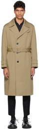 Solid Homme Beige Minimal Cotton Trench Coat