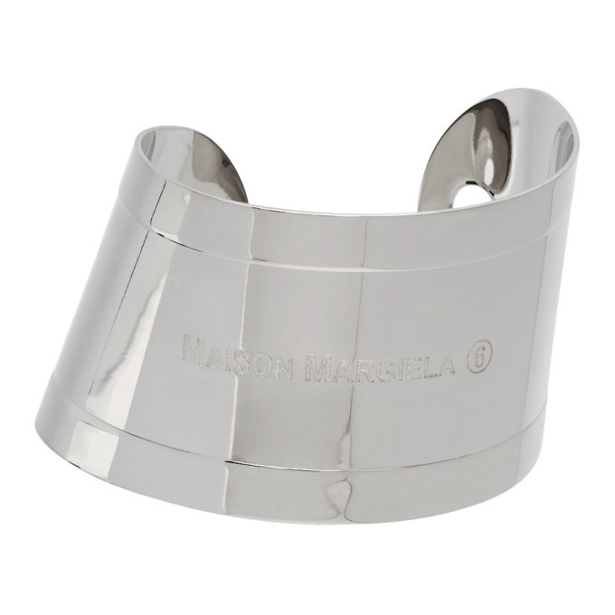 Photo: MM6 Maison Margiela Silver Logo Cuff Bracelet