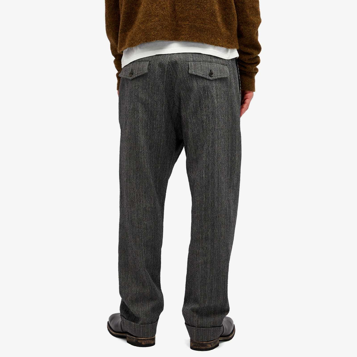 Craig Green Men's Double Pleat Trousers in Black/White Stripe