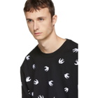 McQ Alexander McQueen Black Embroidered Swallow T-Shirt
