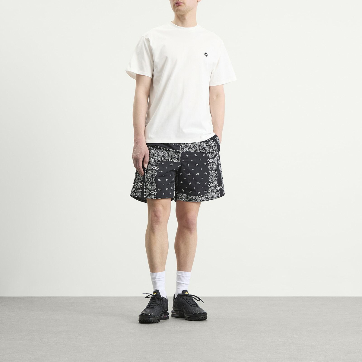 F.C. Real Bristol Men's Bandana Nylon Easy Shorts in Black