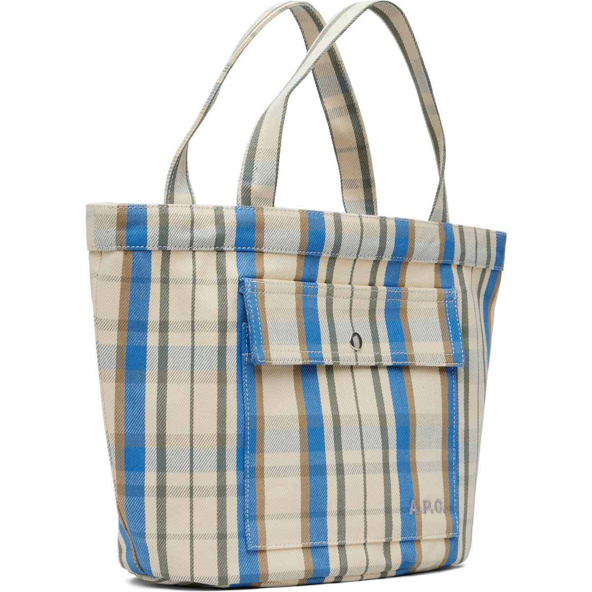 A.P.C. Off-White & Blue Jade Tote