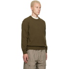 C.P. Company Khaki Lambswool Lens Crewneck Contrast Sweater