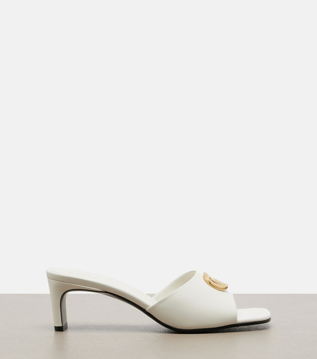 Gucci Double G leather mules