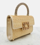 Roger Vivier Jewel Efflorescence Mini straw tote bag