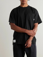 WTAPS - Logo-Appliquéd Printed Cotton-Jersey T-Shirt - Black