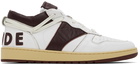 Rhude White & Brown Rhecess Low Sneakers