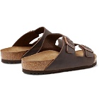 Birkenstock - Arizona Oiled-Leather Sandals - Men - Dark brown