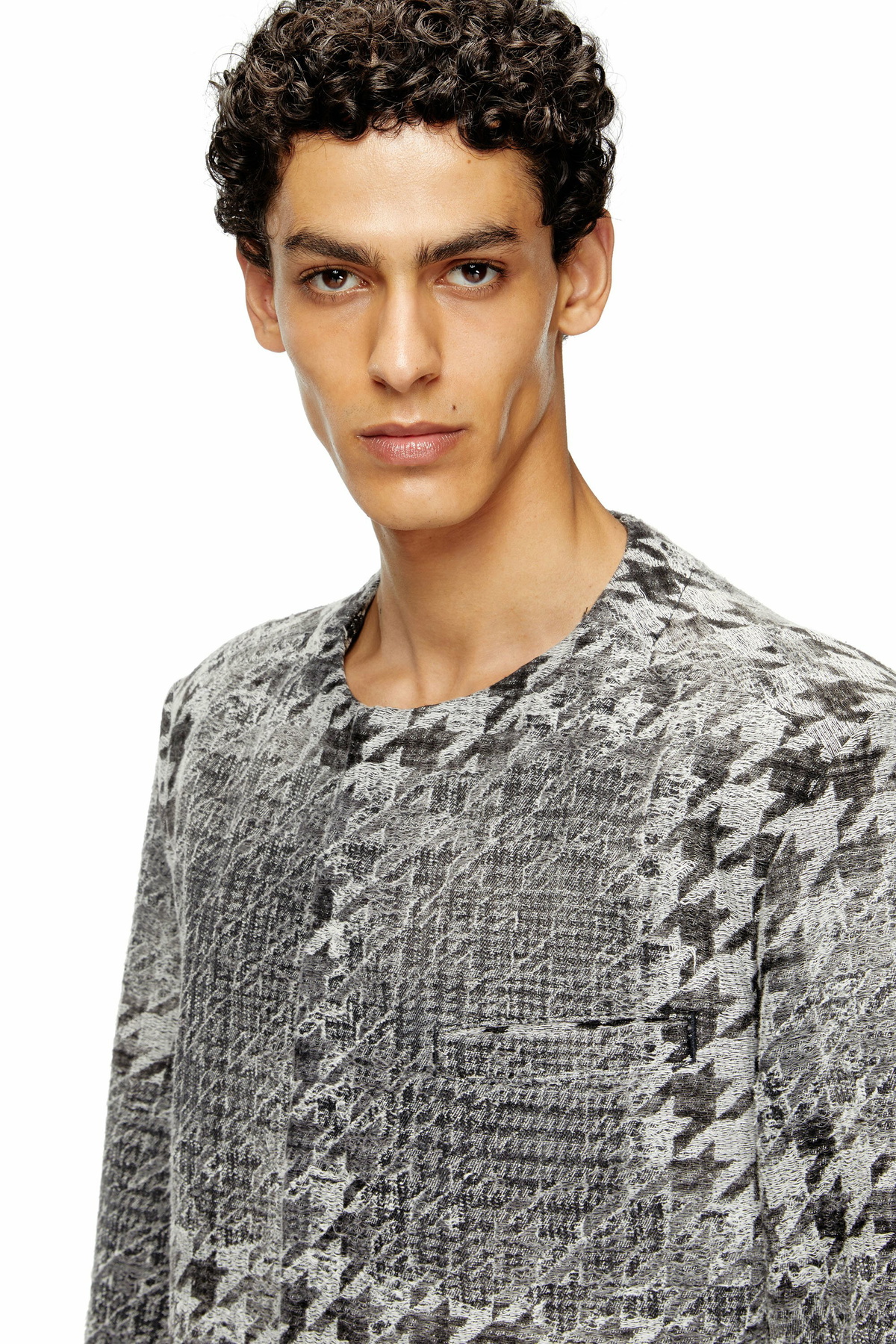 Diesel Coat in Prince of Wales jacquard denim - Denim Jackets - Unisex - Multicolor