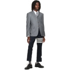 Thom Browne Navy Cotton Twill 4-Bar Unconstructed Trousers
