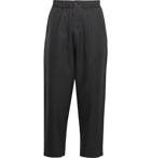 Universal Works - Tapered Pleated Mélange Wool-Twill Trousers - Gray