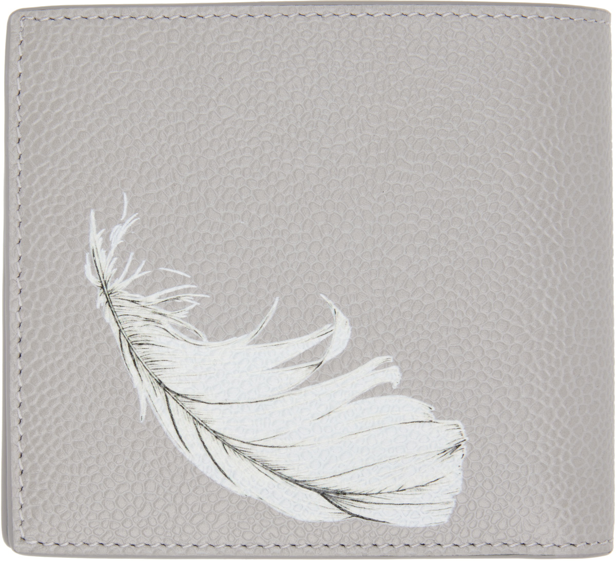 Thom Browne Gray Feather 3D Print Billfold Wallet Thom Browne