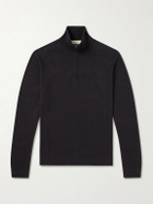 PIACENZA 1733 - Lupetto Cashmere and Linen-Blend Half-Zipped Sweater - Black